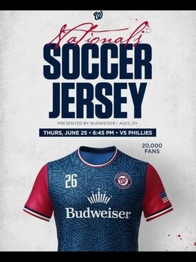 Washington Nationals Soccer Jersey - Navy & Red